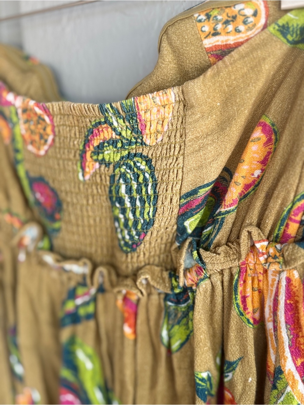 The Odells Strapless Isla Tropical halter Jumpsuit size Medium Linen blend - Picture 7 of 16